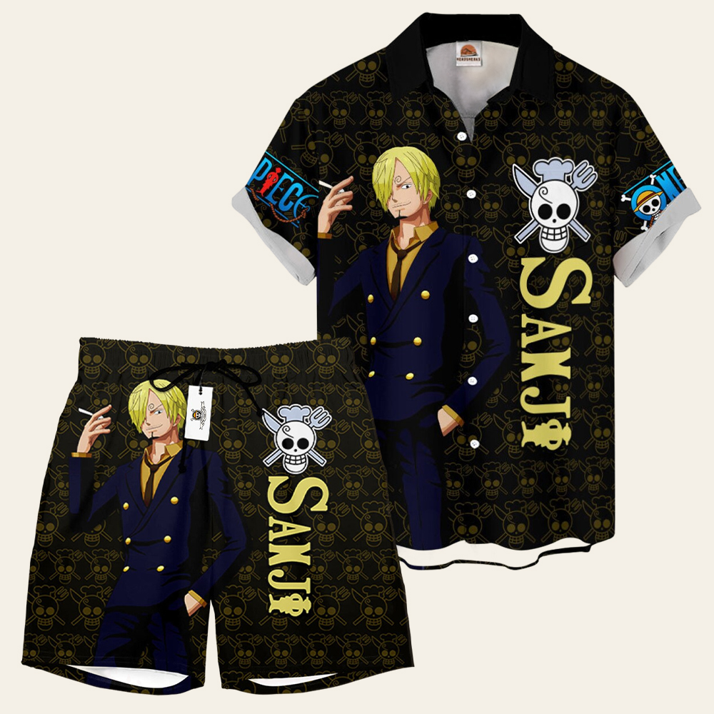 Sanji Symbol One Piece Hawaiian Suit