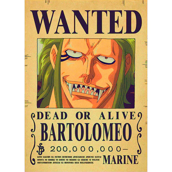 One Piece Wanted Poster - Wanted Bartolomeo Bounty